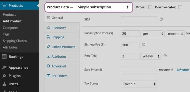 woocommerce subscriptions