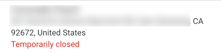 Business Marked as “Temporarily Closed” on GBP