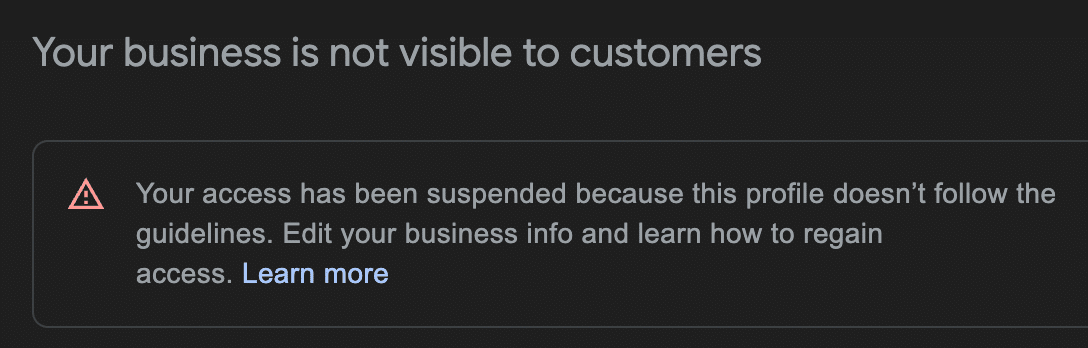 Your Google Business Profile Is Unverified or Suspended