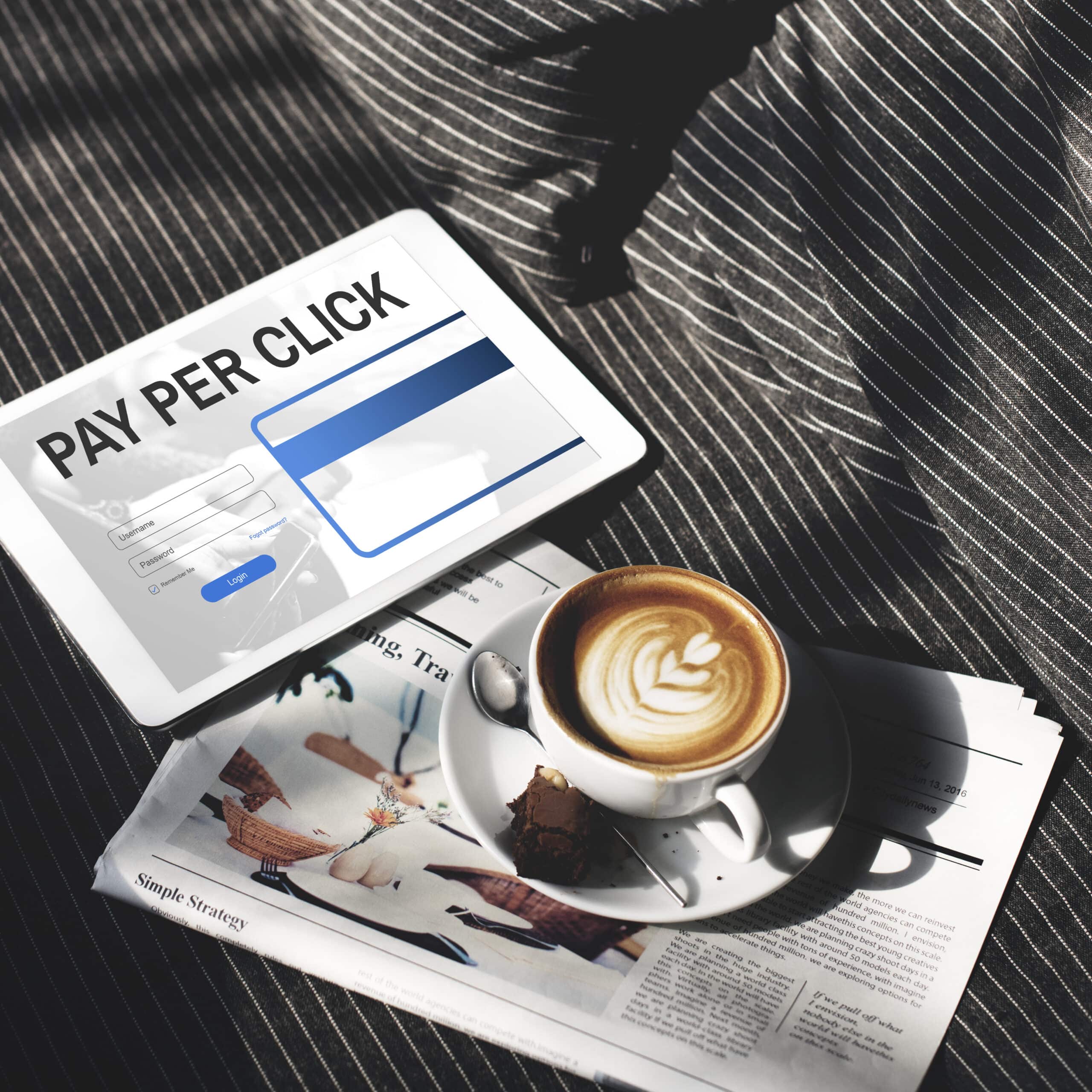 Google Ads Management pay per click login website payment graphic concept