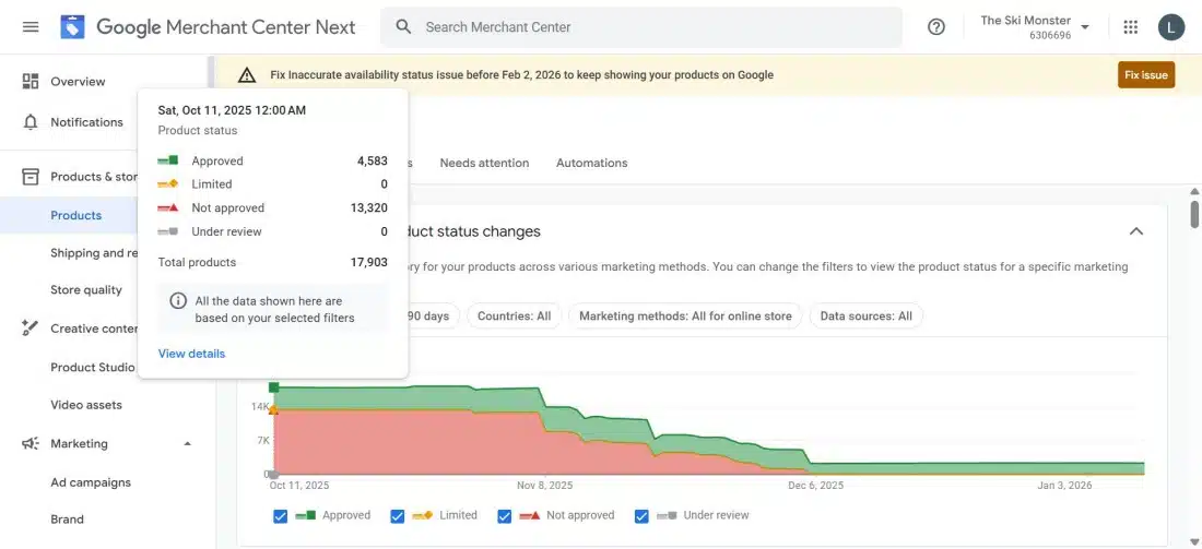 ski monster merchant center case study